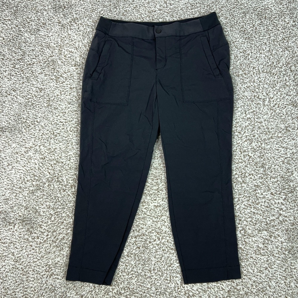 Athleta Pants Womens 12 Black Ankle Tapered Pockets Hiking Trekkie Gym Workout